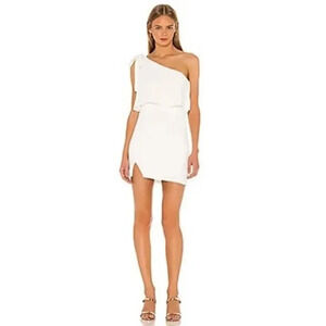 Superdown Jenna One Shoulder White Dress  Revolve Size Small